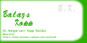 balazs kopp business card